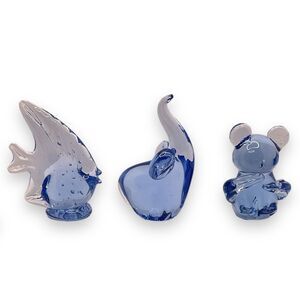 U.S. Commemorative Fine Art Gallery Hand Blown Glass Animal Paperweights Set(6)